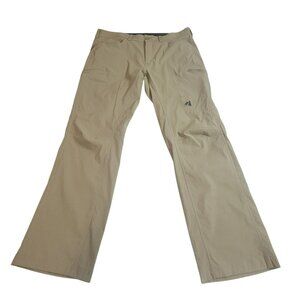 Eddie Bauer First Ascent Outdoor Pants, Men 38x32, Khaki, Nylon, Pockets, EUC